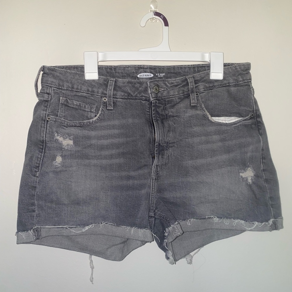 Grey Denim Shorts